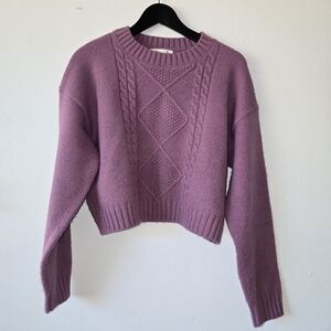Elodie Lavender Cable Knit Sweater - Size Medium